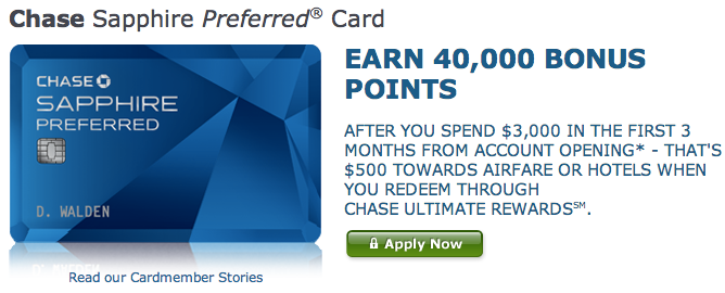 Earn 40,000 Points After $3,000 in Spend